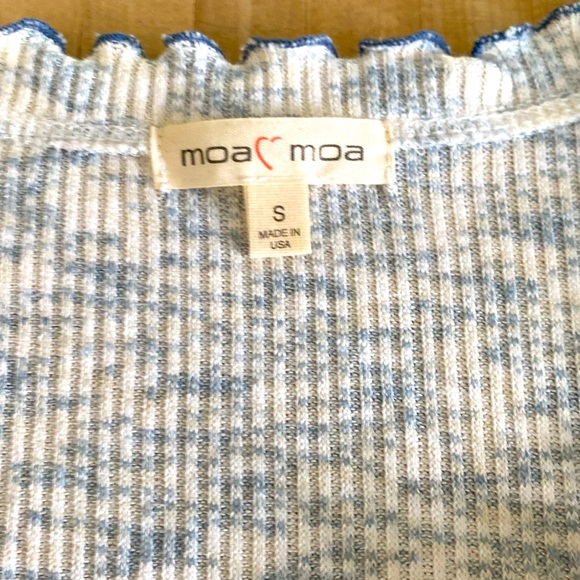 Womens Moa Moa Grey Cropped Tie Sweater Cardigan Sz.S - Picture 4 of 8